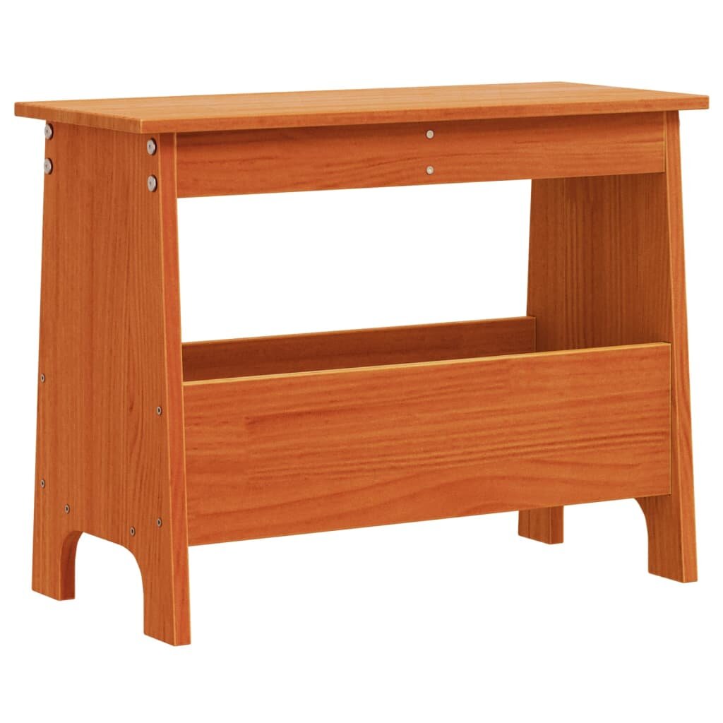 vidaXL viaszbarna tömör fenyőfa előszoba pad 60x28x45 cm