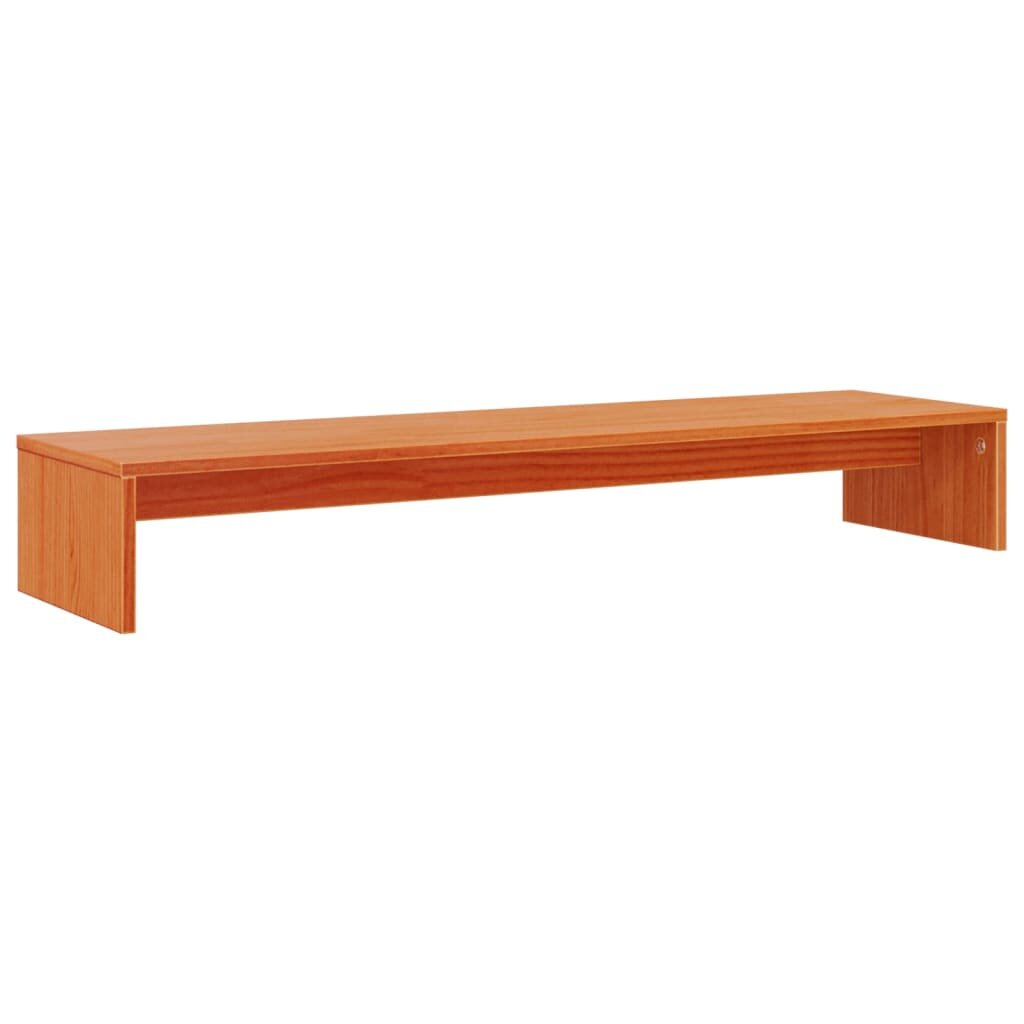 vidaXL viaszbarna tömör fenyőfa monitorállvány 100x27x15 cm