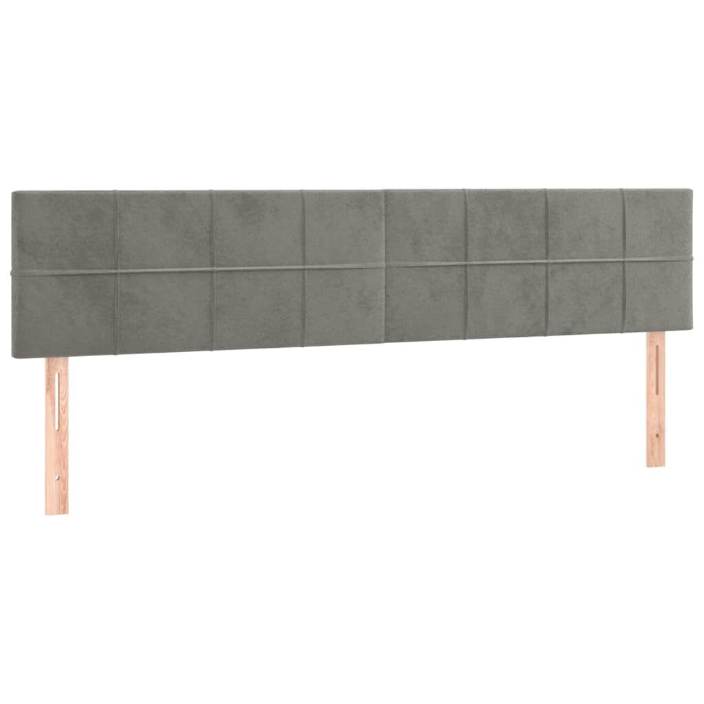 vidaXL világosszürke bársony fejtámla 160x5x78/88 cm