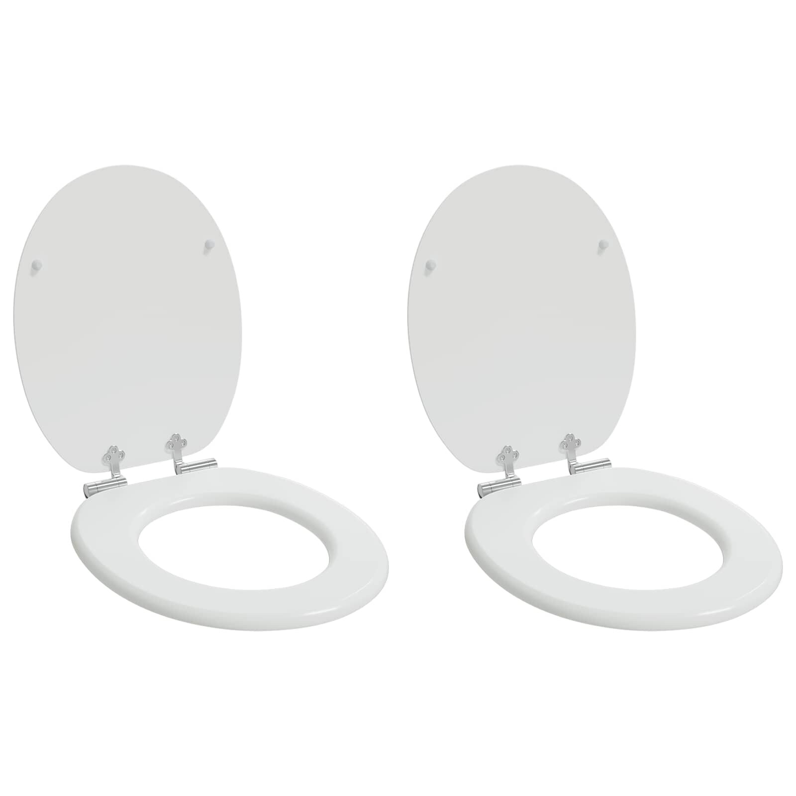 vidaXL WC ülőke 2 pcs Fehér 44 x 38 cm Szerelt Fa