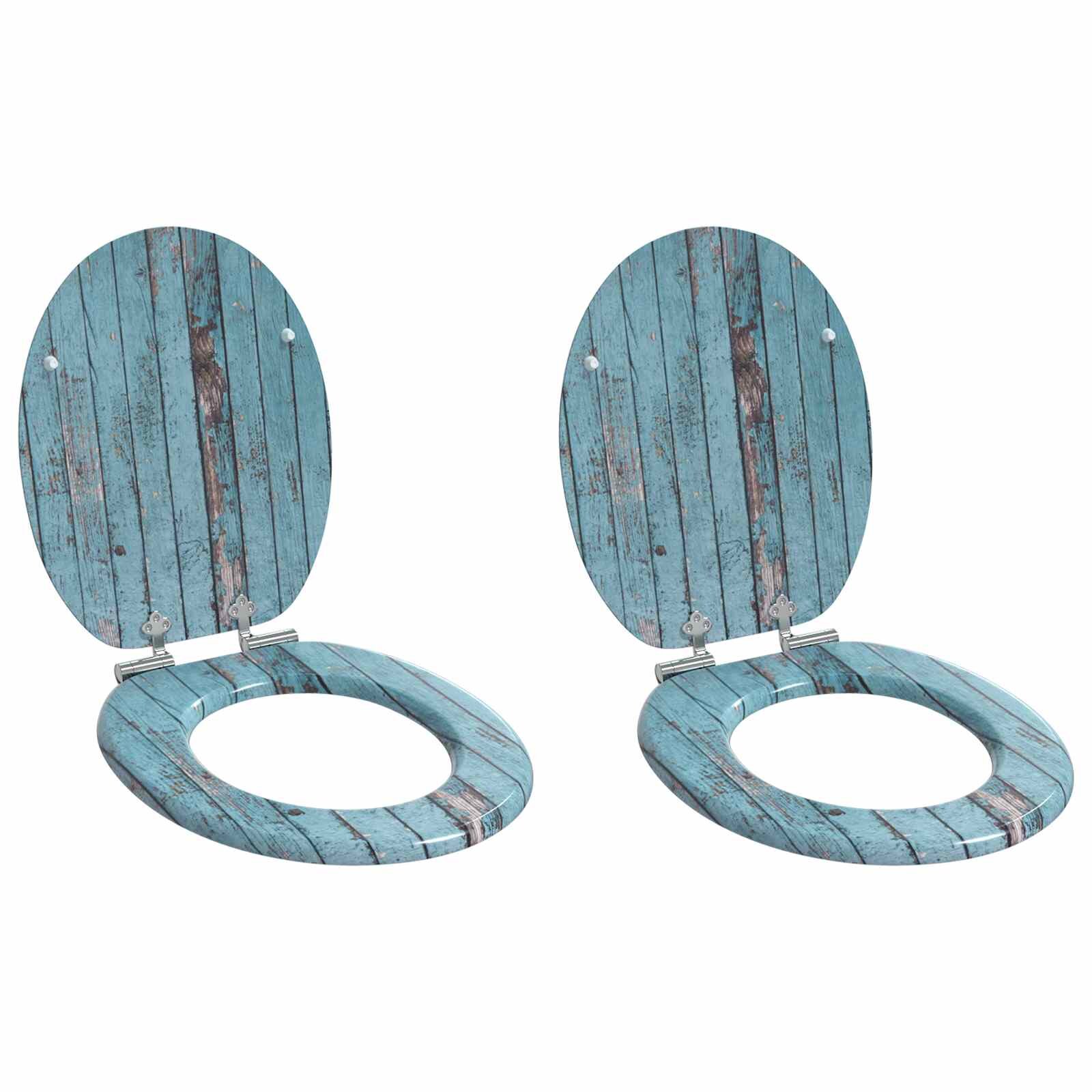 vidaXL WC ülőke 2 pcs Kék 44 x 38 cm Szerelt Fa