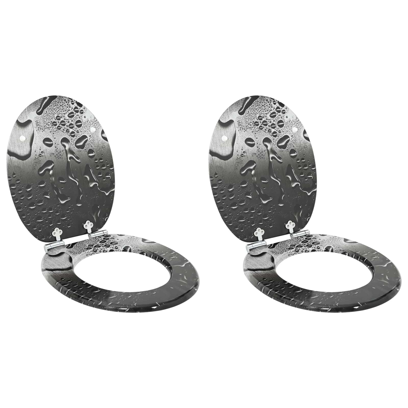 vidaXL WC ülőke 2 pcs Szürke 44 x 38 cm Szerelt Fa