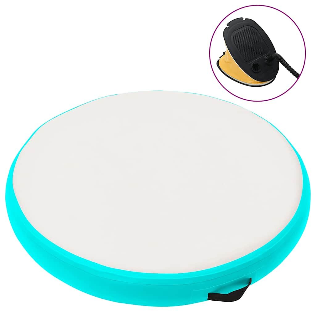 vidaXL zöld PVC felfújható tornamatrac pumpával 100 x 100 x 20 cm