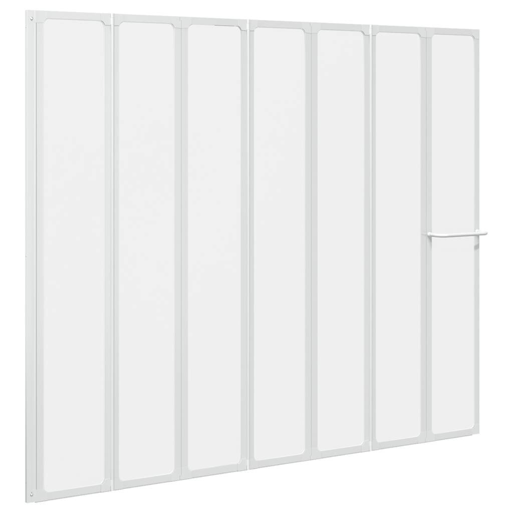 vidaXL Zuhanyzó kádparaván 140 x 168 cm 7 panelek behajtható törülközőtartó